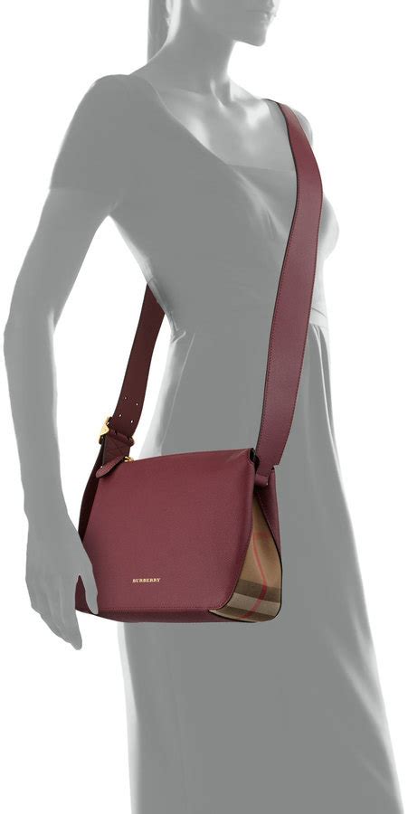 Burberry Leather House Check Helmsley Crossbody Bag 